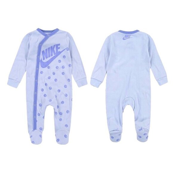 Nike Baby Smiley Footed Purple Coveralls Onesie - Picture 1 of 3